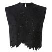 Pinko top nero con ricamo sangallo