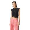 Pinko top nero con ricamo sangallo