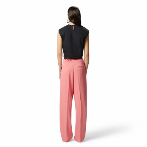 Pinko top nero con ricamo sangallo