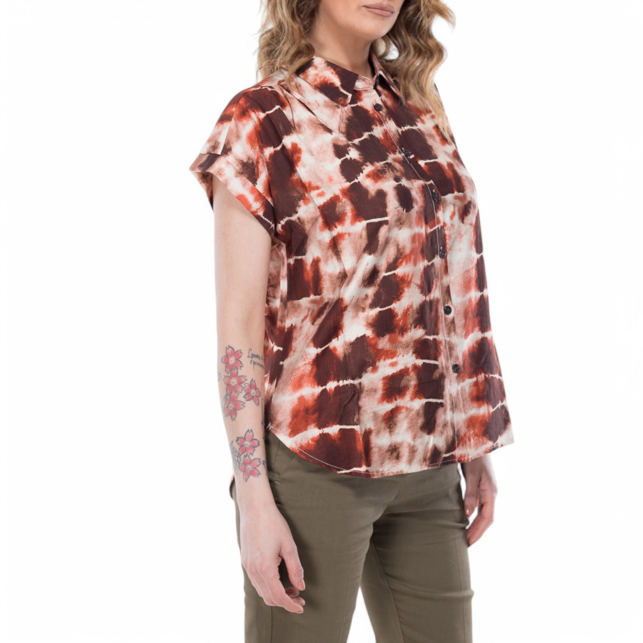 Artlove camicia tie-dye marrone