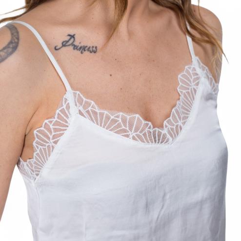Artlove top bianco in viscosa con pizzo