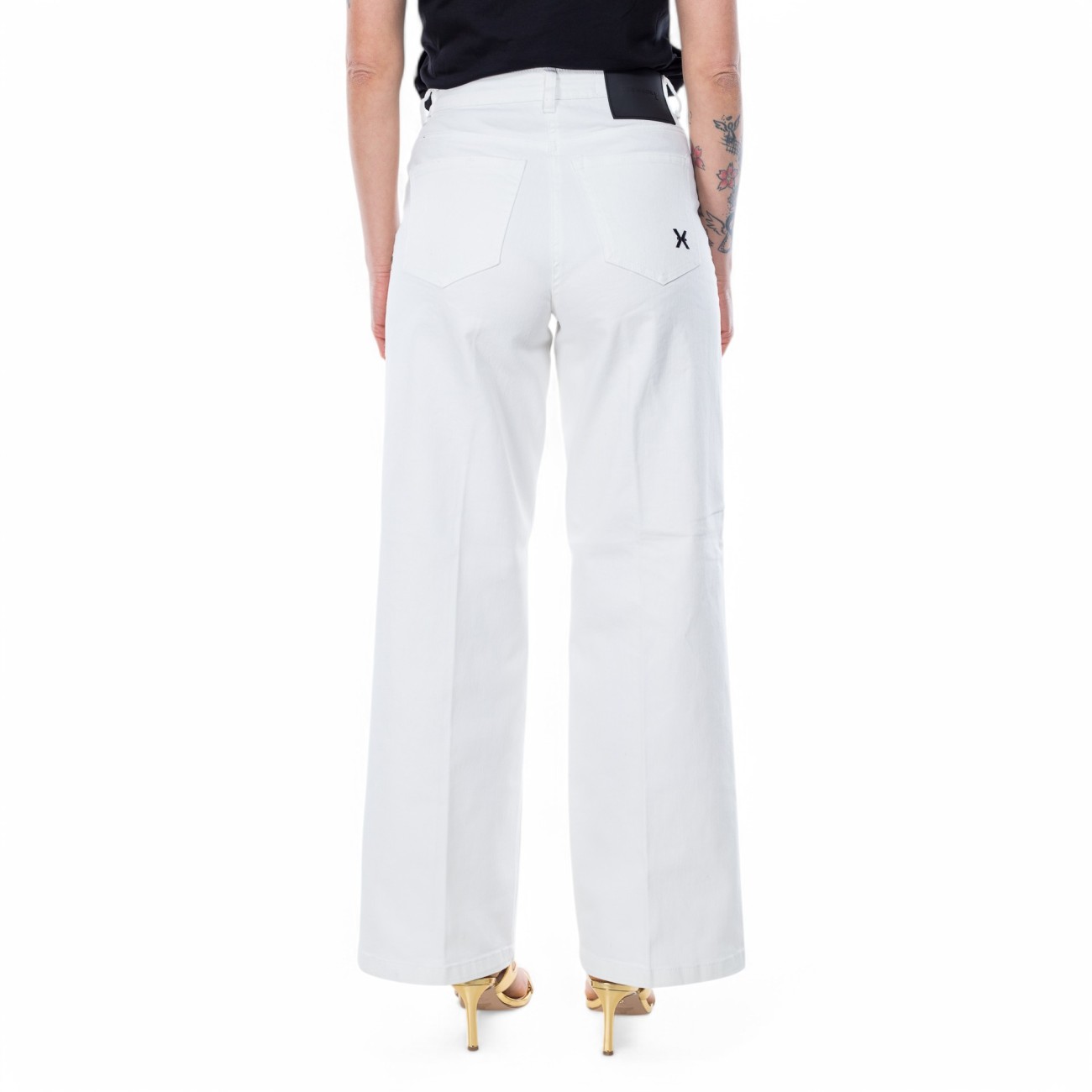John Richmond jeans bianco a palazzo