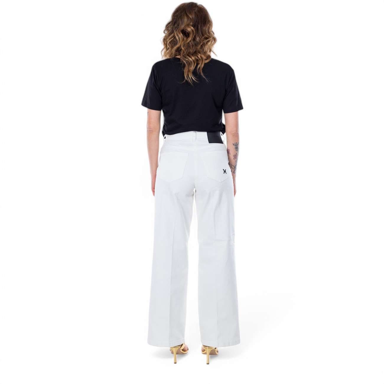 John Richmond jeans bianco a palazzo