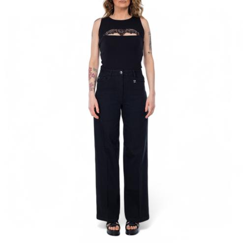 John Richmond jeans nero a palazzo