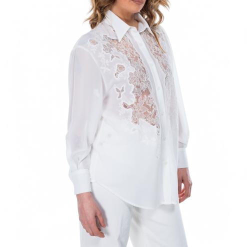 NoSecrets camicia bianca con pizzo