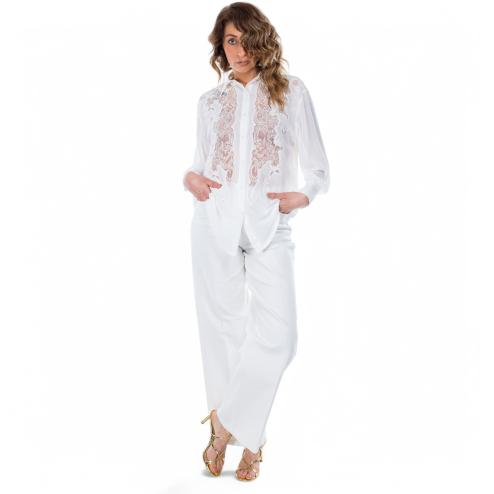 NoSecrets camicia bianca con pizzo