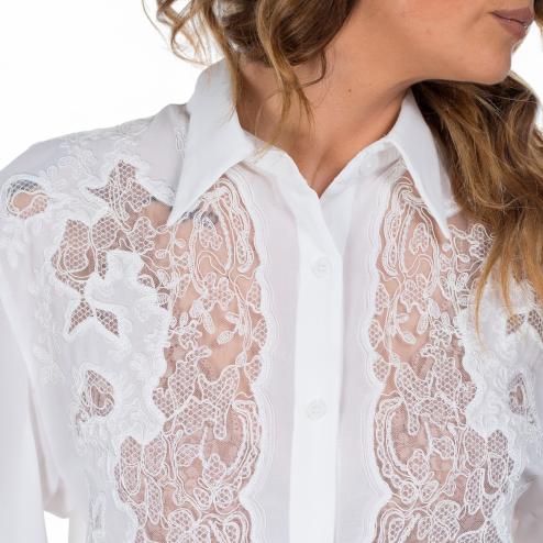 NoSecrets camicia bianca con pizzo