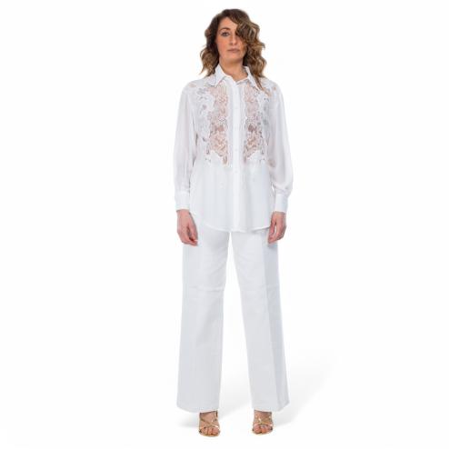 NoSecrets camicia bianca con pizzo