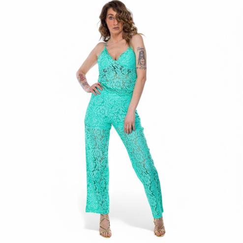 Nosecrets pantaloni verdi in pizzo