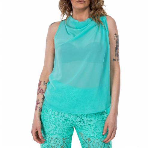 Nosecrets top verde con sciarpina
