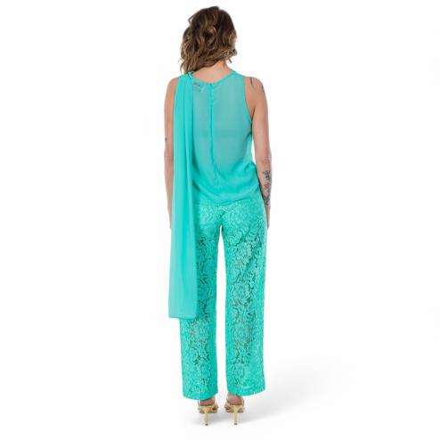Nosecrets top verde con sciarpina