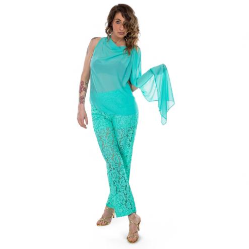 Nosecrets top verde con sciarpina