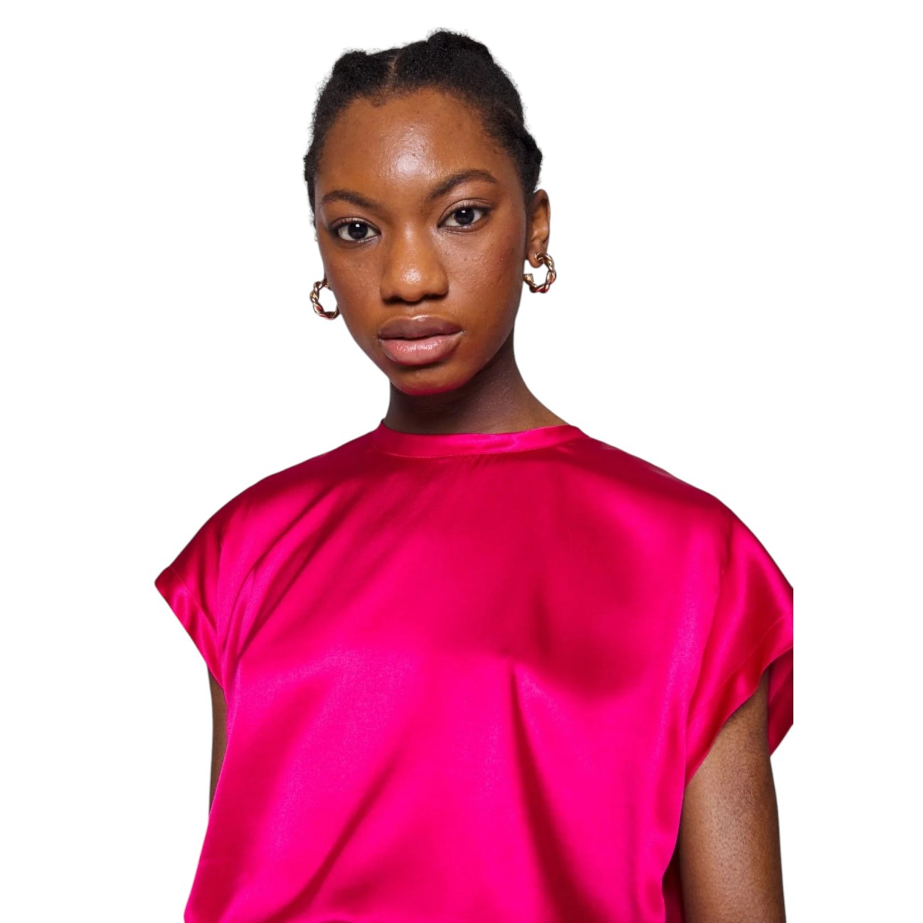 Pinko silk blouse fuchsia