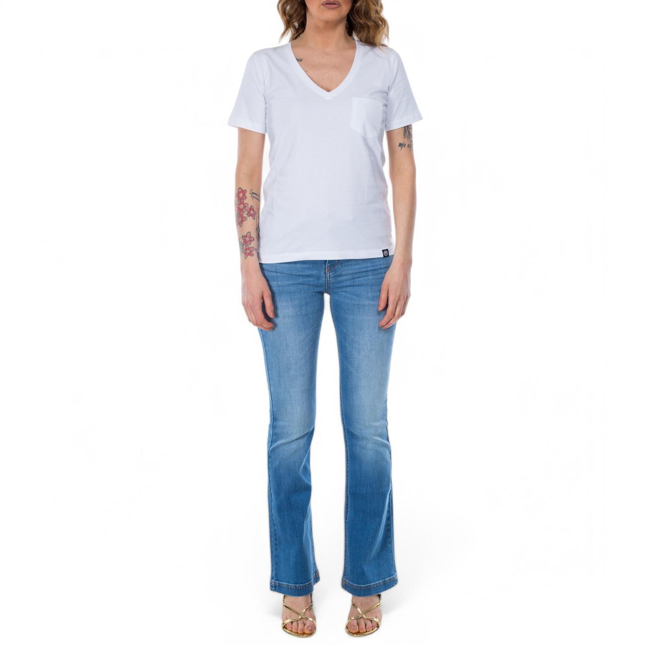 Reign maglia bianca scollo a v