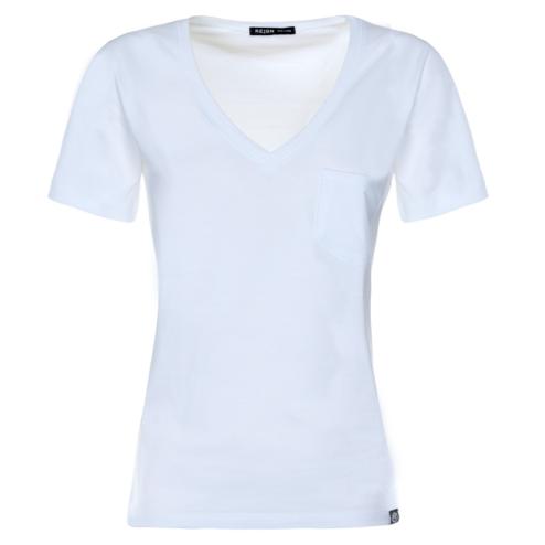 Reign maglia bianca scollo a v