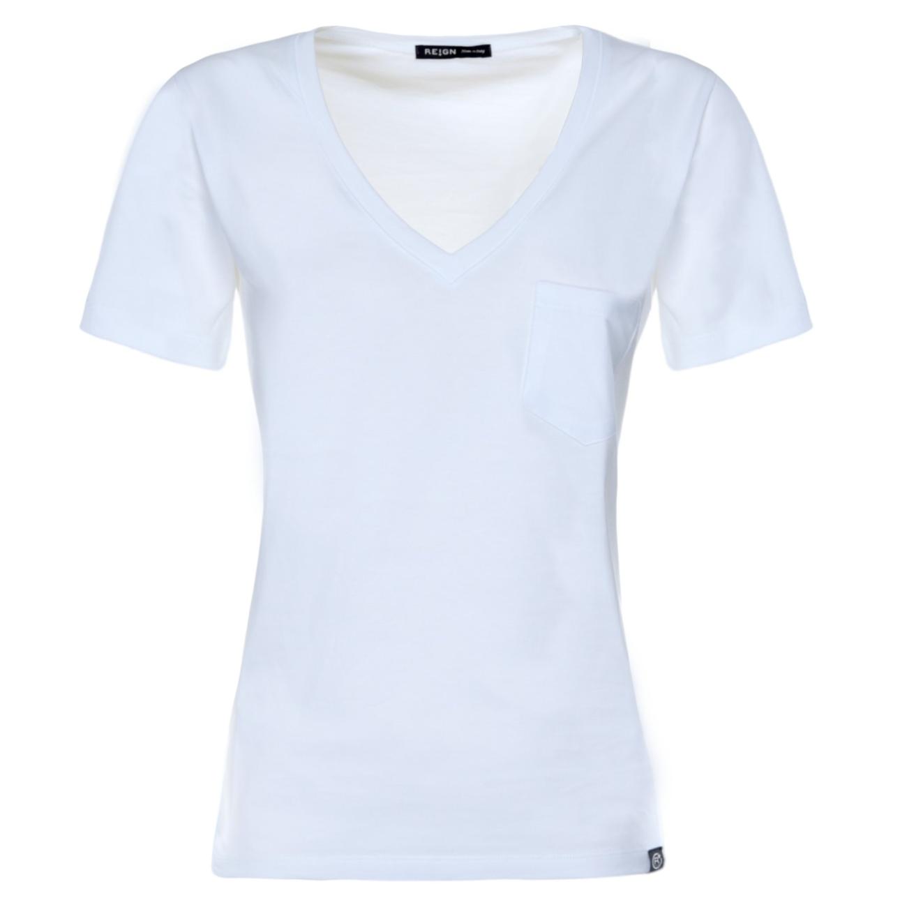 Reign maglia bianca scollo a v