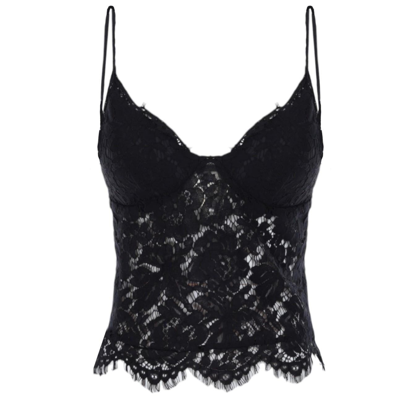 NoSecrets top nero in pizzo