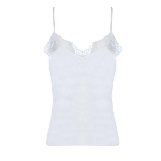 Artlove top bianco in viscosa con pizzo