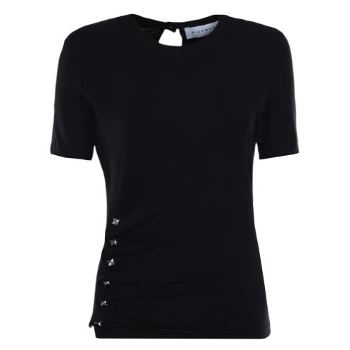 John Richmond t-shirt nera con bottoni