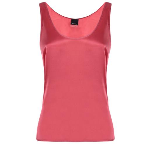Pinko woman top in coral silk