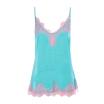 NoSecrets top raso verde con pizzo rosa