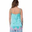 NoSecrets top raso verde con pizzo rosa