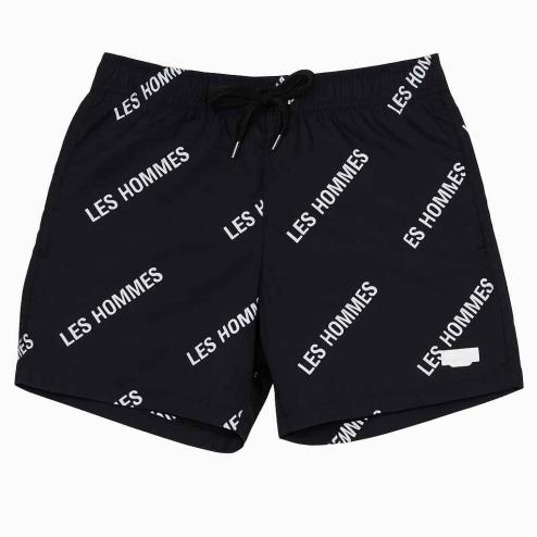 Les Hommes costume da bagno nero logato
