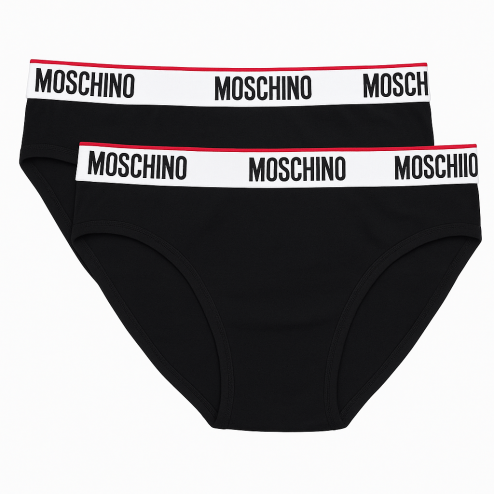 Moschino slip elastico logato bi-pack