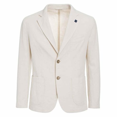 Outfit giacca beige in lino