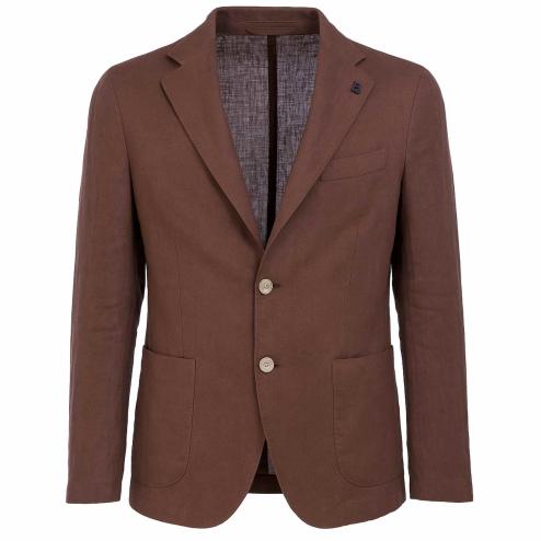 Outfit linen jacket brown