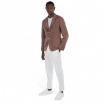 Outfit giacca marrone in lino