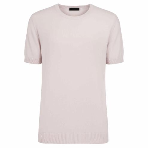 Outfit maglia maniche corte in filo rosa