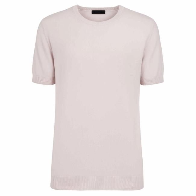 Outfit maglia maniche corte in filo rosa