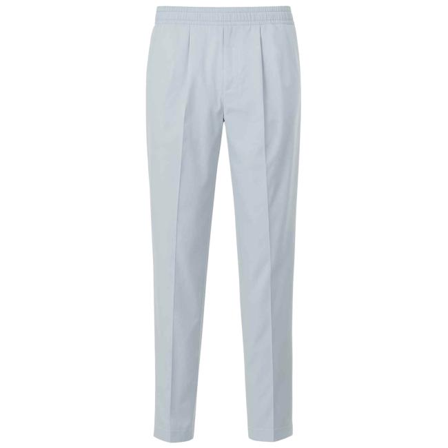 Outfit pantaloni grigi con elastico in vita