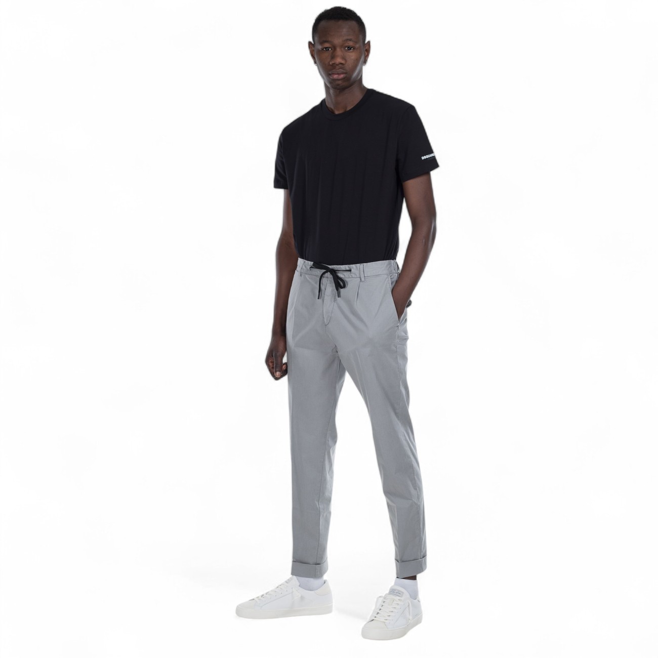 Outfit gray pants with drawstring