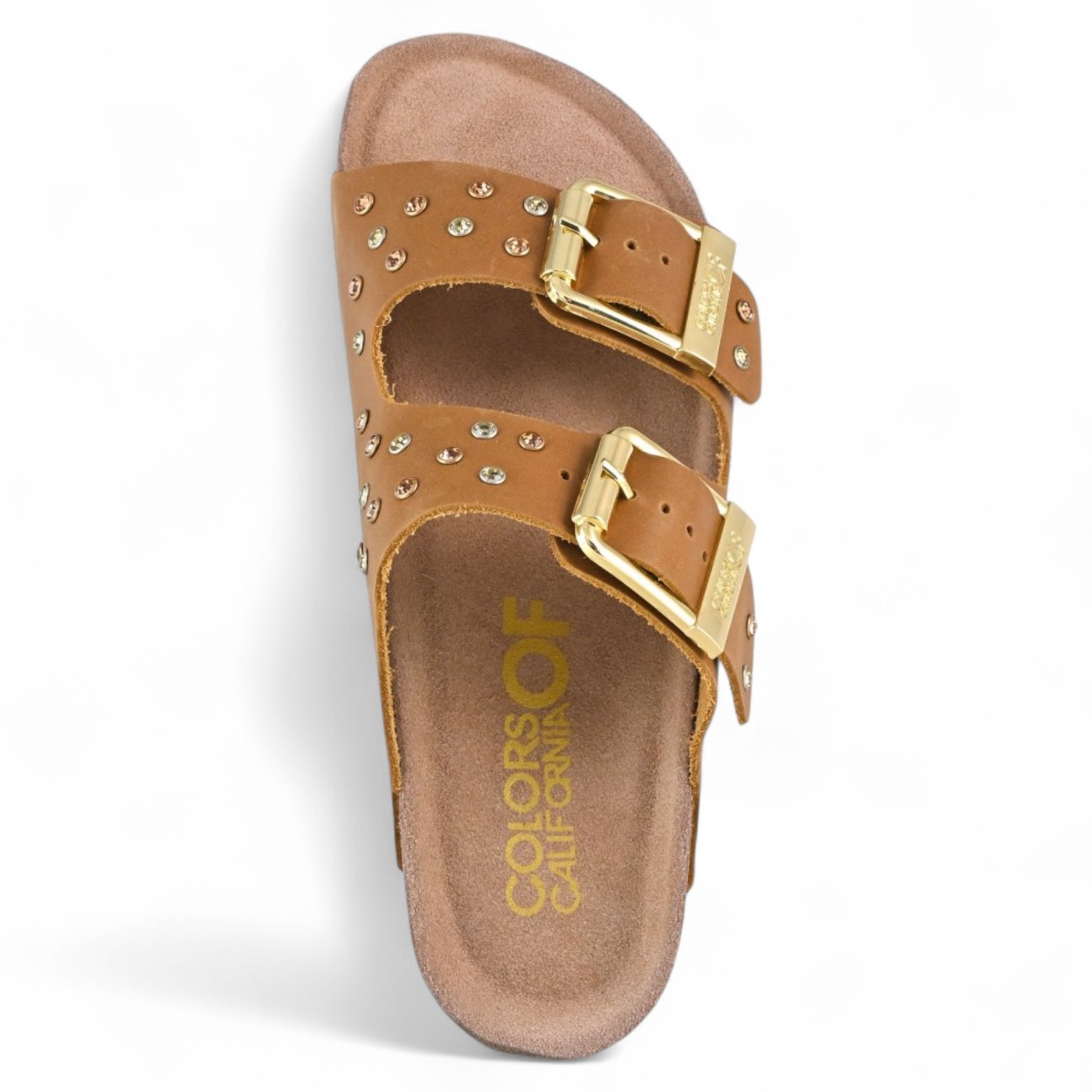 Colors of California low sandals beige rhinestones