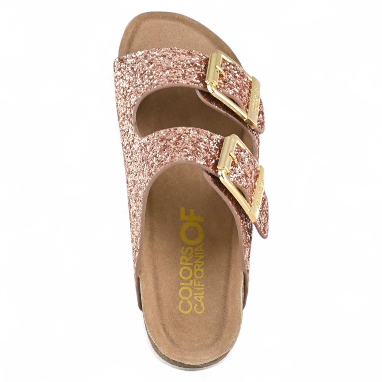 Colors of California woman sandals glitter gold pink