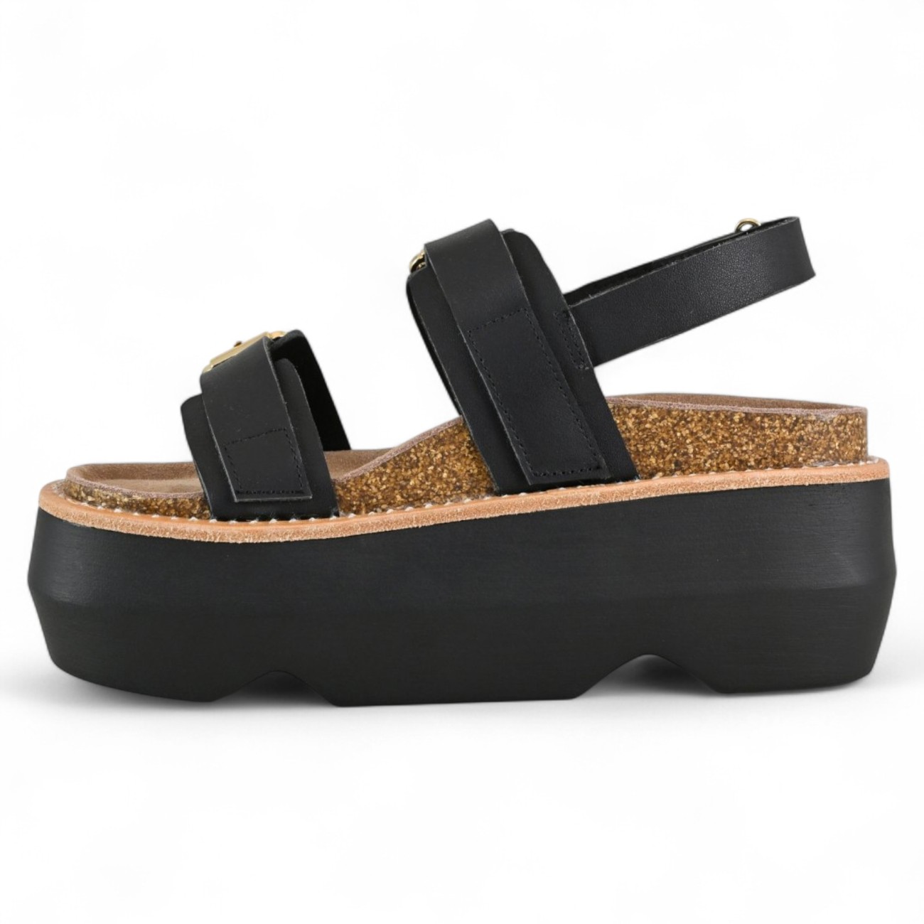 Colors of California maxi platform sandals black