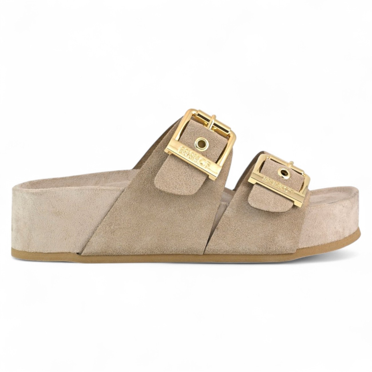 Colors of California platform sandals beige suede