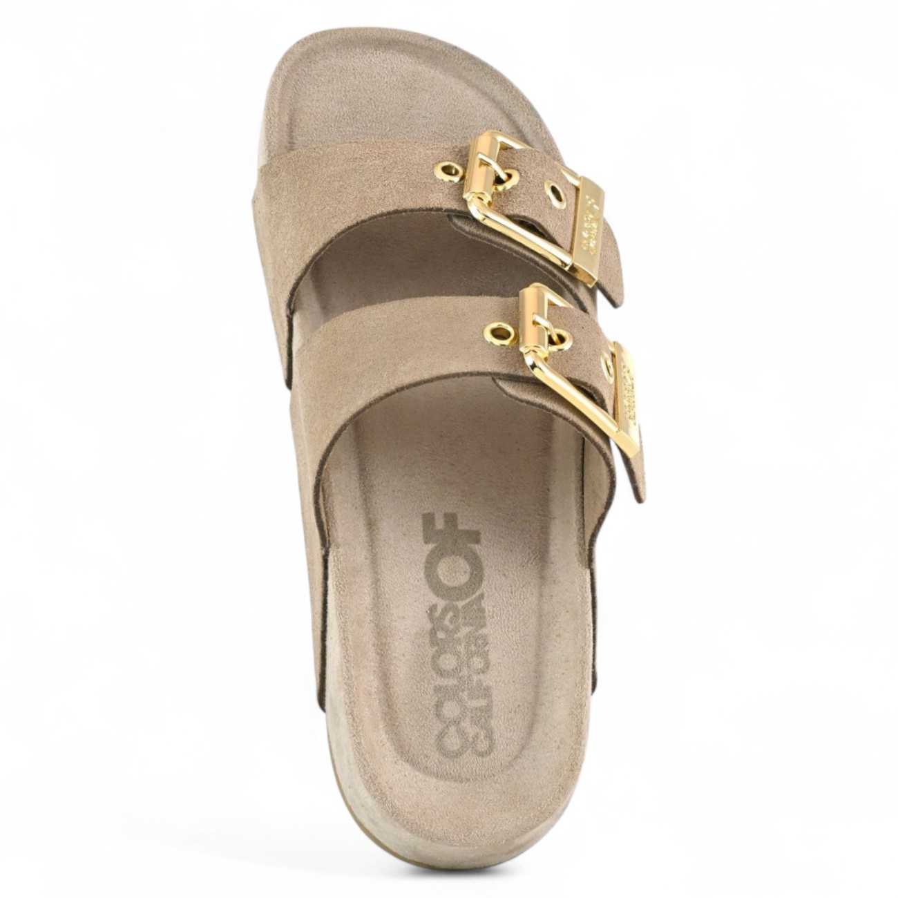 Colors of California platform sandals beige suede