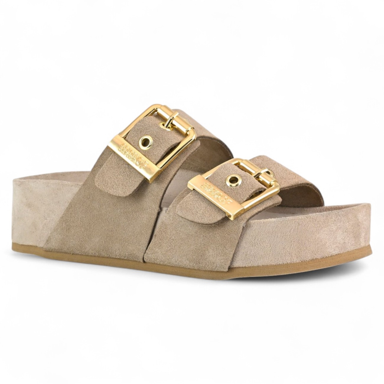 Colors of California platform sandals beige suede