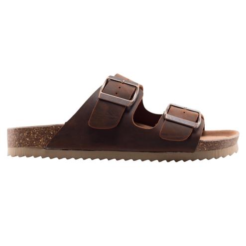 Colors of California brown low sandals with buckles