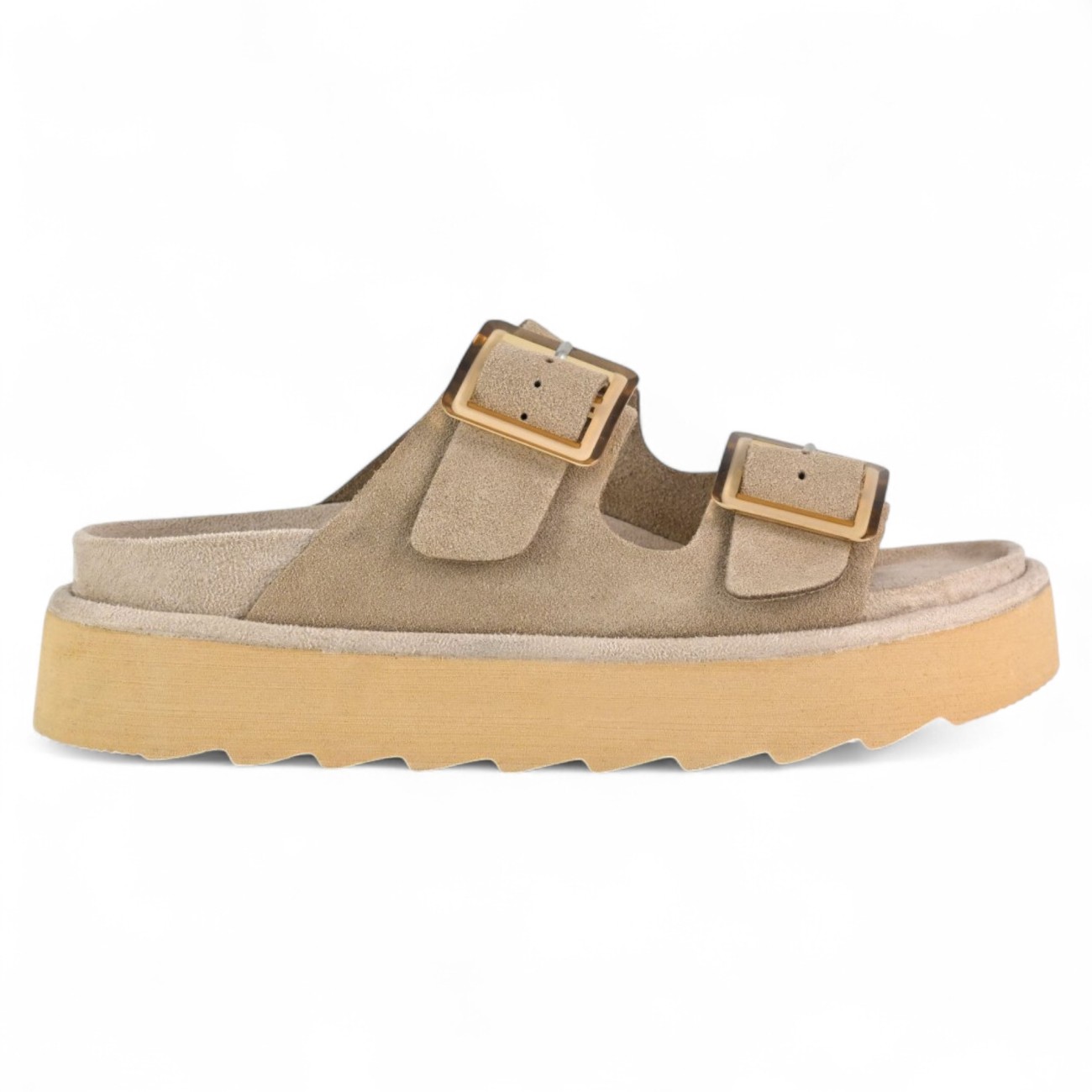 Colors of California platform sandals suede beige