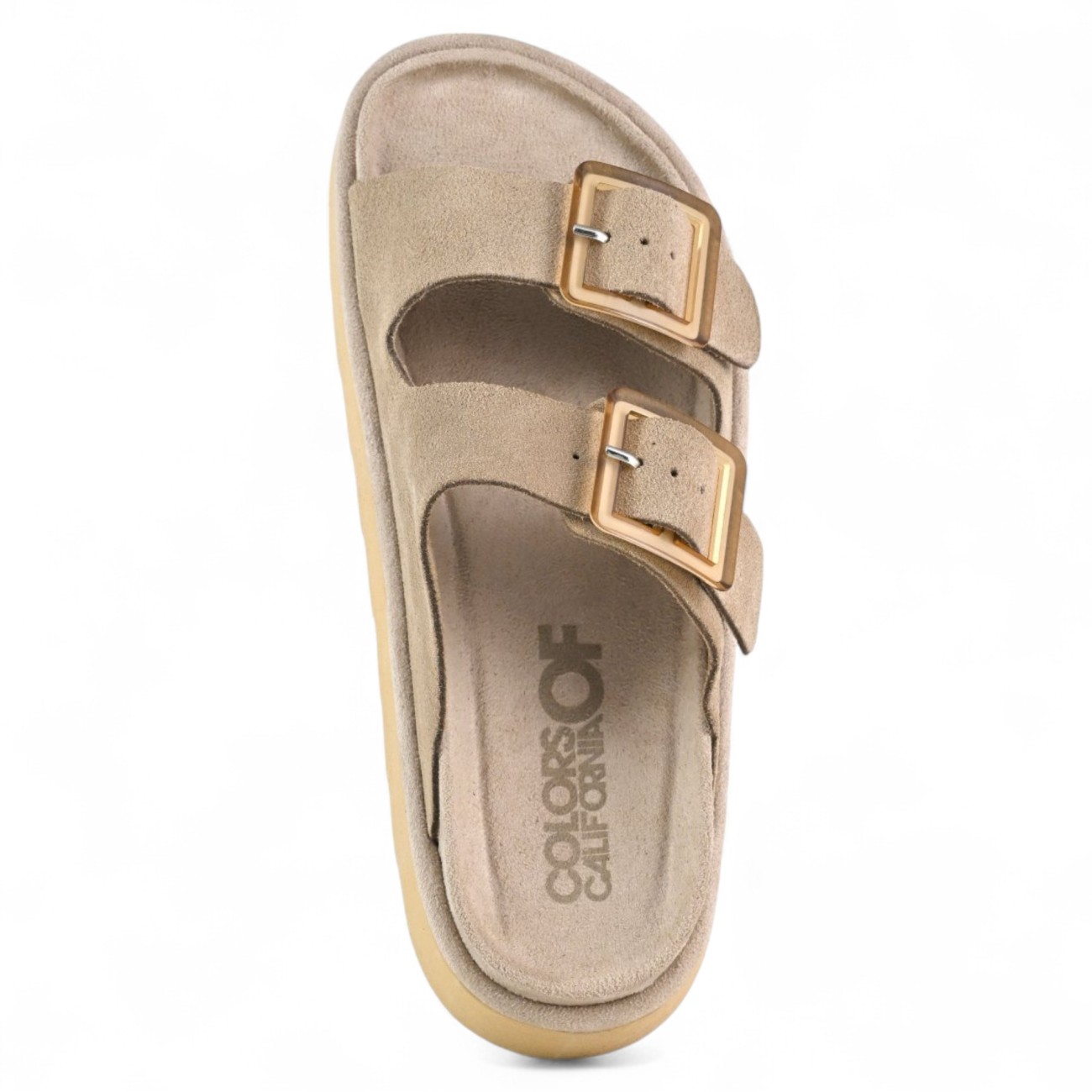 Colors of California platform sandals suede beige