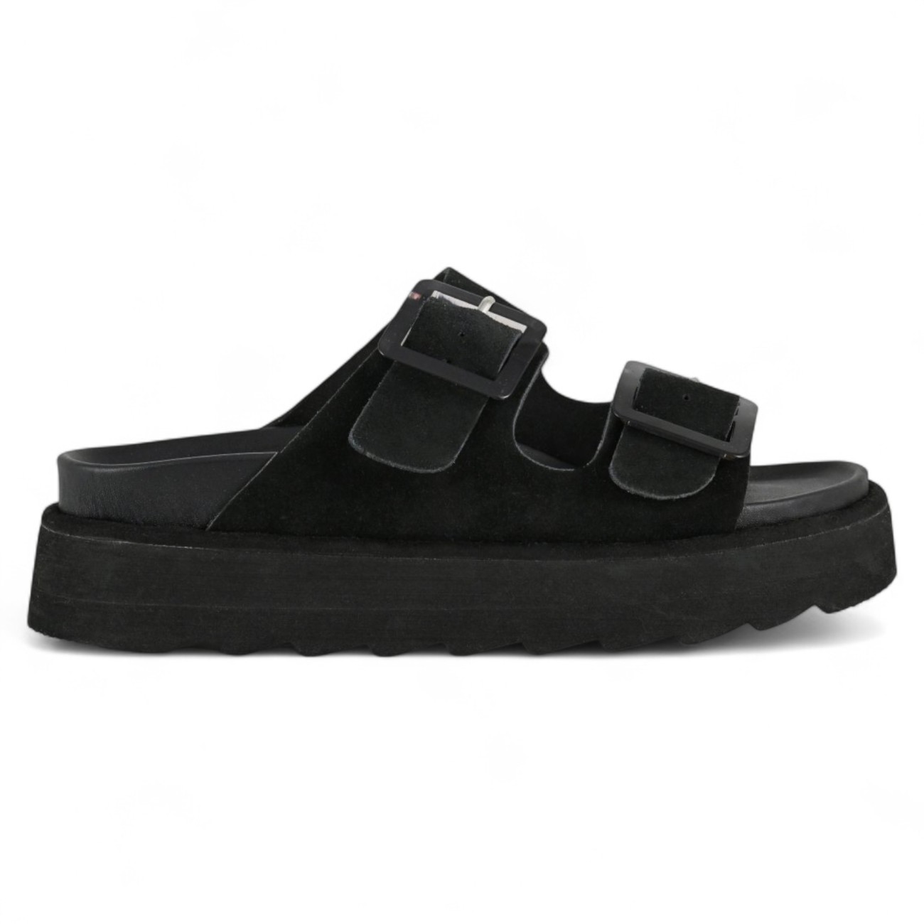 Colors of California platform sandals suede black