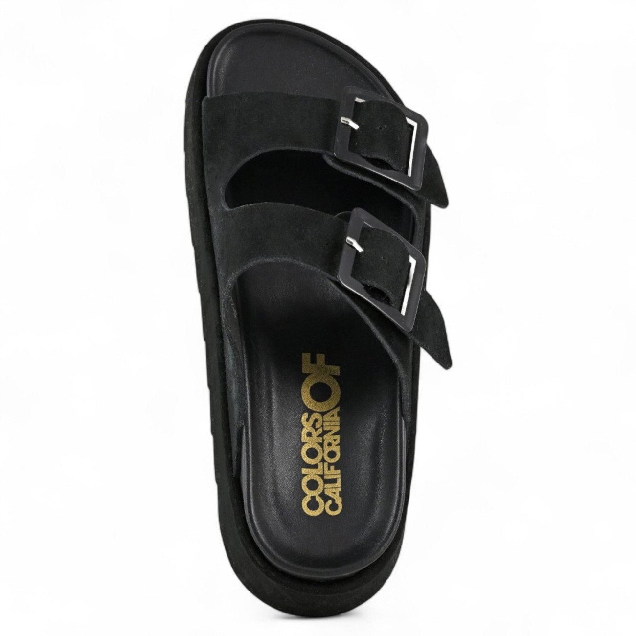 Colors of California platform sandals suede black
