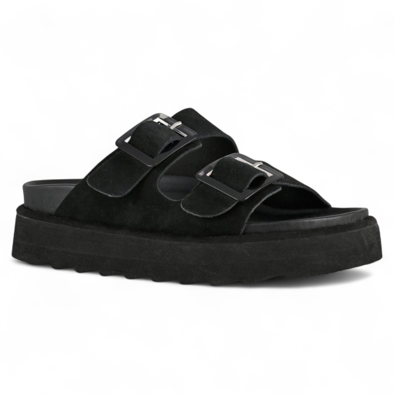 Colors of California platform sandals suede black