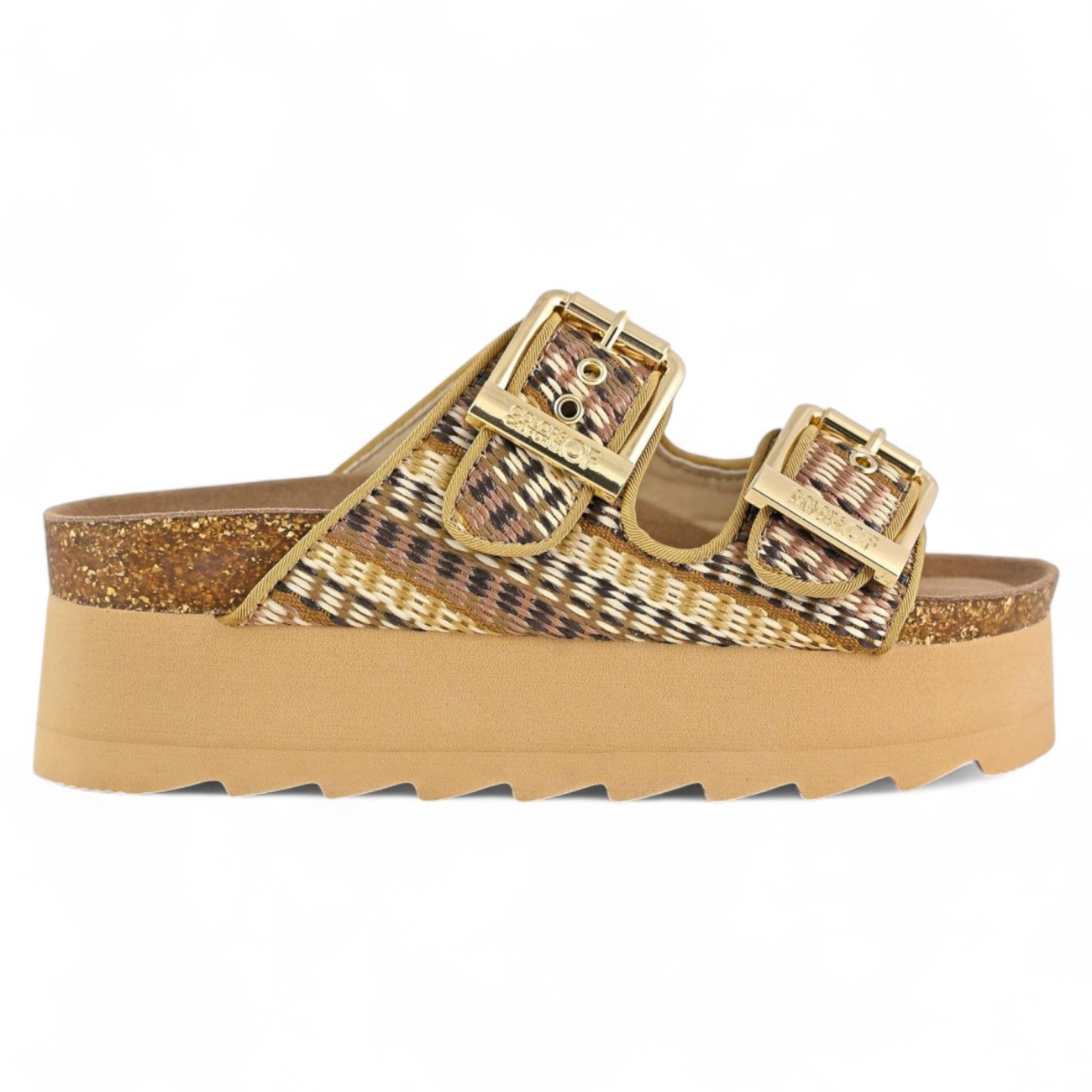 Colors of California platform sandals with buckles
