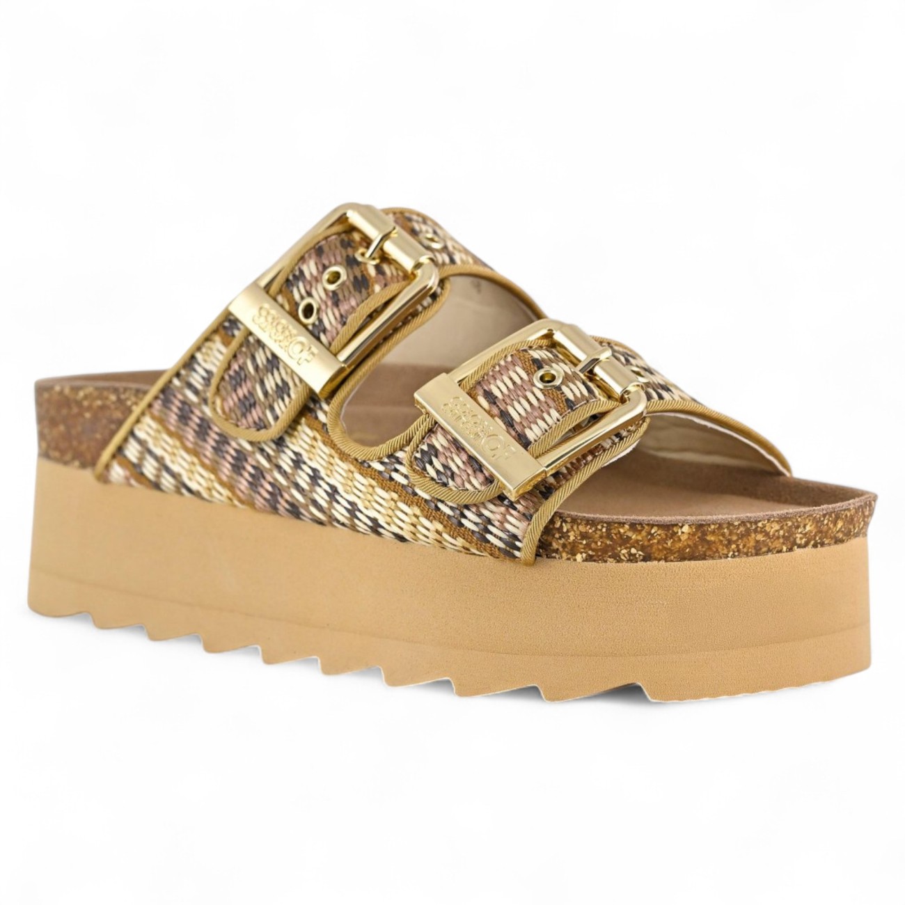 Colors of California platform sandals with buckles