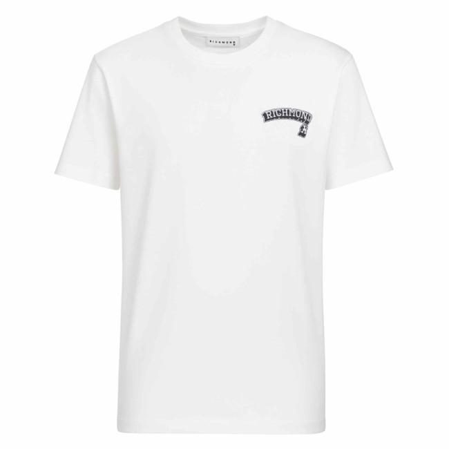 John Richmond t-shirt bianca con logo nero